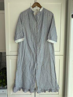 NWT Vintage Sears Blue Striped House Dress Size 12 Coastal Grandma Prairie